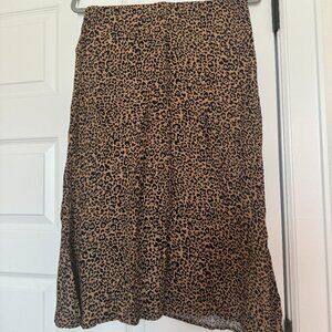 Reformation Animal Print Midi Skirt